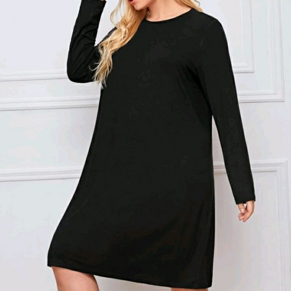 NEW Plus Black Casual Tee Dress - Picture 5 of 11